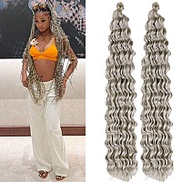 Silver Deep Wave Crochet Hair For Boho Braids Bohemian Braiding Hair