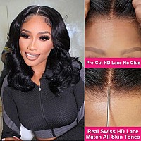 Ahaisy Wear And Go Glueless Short Bob Wig Human Hair Pre Plucked Pre Cut Body Wave Lace Front Wigs For Black Women No Glue 4X4 L