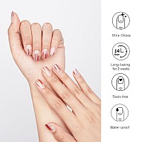 Danni Toni Semi Cured Gel Nail Strips Multicolored Glitters Glittered Harmony Red Gold Purple Gel Nail Stickers Transparent