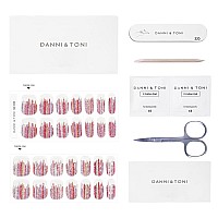 Danni Toni Semi Cured Gel Nail Strips Multicolored Glitters Glittered Harmony Red Gold Purple Gel Nail Stickers Transparent