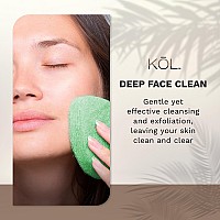 Kol Face Scrubber Cucumber Infused Exfoliating Facial Cleansing Pads Disposable Exfoliator Face Sponge For Daily Face Cleaning