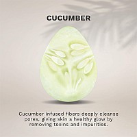 Kol Face Scrubber Cucumber Infused Exfoliating Facial Cleansing Pads Disposable Exfoliator Face Sponge For Daily Face Cleaning