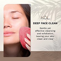 Kol Face Scrubber Rose Infused Exfoliating Facial Cleansing Pads Disposable Exfoliator Face Sponge For Daily Face Cleaning And