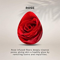 Kol Face Scrubber Rose Infused Exfoliating Facial Cleansing Pads Disposable Exfoliator Face Sponge For Daily Face Cleaning And