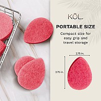 Kol Face Scrubber Rose Infused Exfoliating Facial Cleansing Pads Disposable Exfoliator Face Sponge For Daily Face Cleaning And