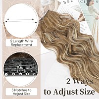 Kookastyle Invisible Wire Hair Extensions With Transparent Headband Adjustable Size 4 Secure Clips Long Wavy Secret Wire Hairpie