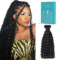 Lvnatu Boho Curly Human Hair For Braiding Bohemian Knotless Braids No Weft Bulk 2 Bundles 100G 22 Inch Natural Black