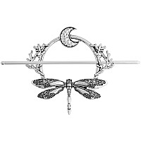 Haquil Crescent Moon Bat Hairpin Metal Bat Wings Hair Barrettes Vintage Gothic Hair Clip For Women