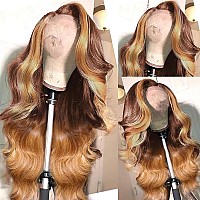 250 Density 13X6 Honey Blonde Body Wave Lace Front Wig Human Hair With Baby Hair Glueless Wigs Human Hair Ombre Lace Front Wig