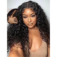 Unice Curly Human Hair Wigs Water Wave 7X5 Lace Bye Bye Knots Glueless Wigs Human Hair Pre Plucked Pre Cut With Baby Hair Put On