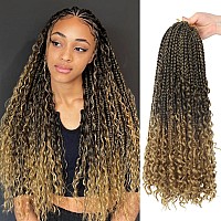 Goddess Box Braids Crochet Hair With Curly Ends 20 Inch Bohomian Box Braids Crochet Braids 8 Packs 3X Crochet Braids Synthetic B