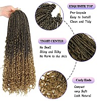 Goddess Box Braids Crochet Hair With Curly Ends 20 Inch Bohomian Box Braids Crochet Braids 8 Packs 3X Crochet Braids Synthetic B