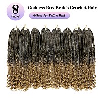 Goddess Box Braids Crochet Hair With Curly Ends 20 Inch Bohomian Box Braids Crochet Braids 8 Packs 3X Crochet Braids Synthetic B