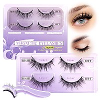 Calphdiar Magnetic Eyelashes Natural Look Magnetic Lashes With Applicator Reusable Magnetic Eyelashes Without Eyeliner Cat Eye M