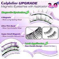 Calphdiar Magnetic Eyelashes Natural Look Magnetic Lashes With Applicator Reusable Magnetic Eyelashes Without Eyeliner Cat Eye M