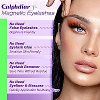 Calphdiar Magnetic Eyelashes Natural Look Magnetic Lashes With Applicator Reusable Magnetic Eyelashes Without Eyeliner Cat Eye M