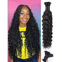 Human Braiding Hair Water Wave Bulk Human Hair For Braiding 100G 20 Inch Deep No Weft 10A Brazilian Virgin Curly Human Hair Exte