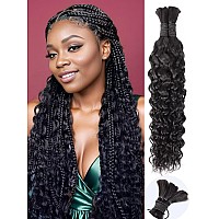 100G 18 Inch Human Braiding Hair Water Wave Bulk Human Hair For Braiding Deep No Weft 10A Brazilian Virgin Curly Human Hair Exte