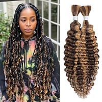 Deep Wave Bulk Human Hair For Braiding Human Hair 100 Human Hair Unprocessed Brazilian Curly Human Hair For Human Hair Extensio