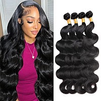 Human Hair Bundles Body Wave Bundles Human Hair 24 24 26 26 Inch 3 Bundles Human Hair 10A Grade 100 Unprocessed Brazilian Virgi