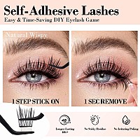 La Maesii Self Adhesive Lash Clusters Presson Lashes No Glue Needed Pre Glued Eyelash Clusters Wispy Cluster Lashes C Curl In