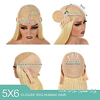 Alipeacock 613 Lace Front Wig Human Hair Body Wave 5X6 Hd Lace Closure Wear And Go Glueless Wigs Human Hair Pre Cut Blonde Wig 3