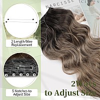 Kookastyle Invisible Wire Hair Extensions With Transparent Headband Adjustable Size 4 Secure Clips Long Wavy Secret Wire Hairpie