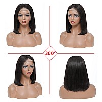 Sakalaka Short Bob Wig Human Hair13X4 Hd Lace Front Wigs Human Hair Pre Plucked With Baby Hair180 Density Yaki Straight Bob Fr