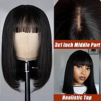 Sakalaka Bob Wig Human Hair With Bangs Short Black Bob Wigs For Women Human Hair Brazilian Virgin Straight Hair Bob Wigs With Ba