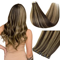 Full Shine Injection Virgin Tape In Hair Extensions Color Bm Tape In Human Hair Extensions Invisible Tape In Extensions 20Inch D