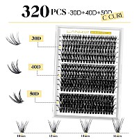 Lankiz Lash Clusters Kit 30D 40D 50D Eyelash Extension Kit 320Pcs Lash Extension Kit Lashe Clusters With Bond Seal Glue Di