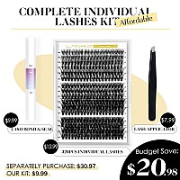 Lankiz Lash Clusters Kit 30D 40D 50D Eyelash Extension Kit 320Pcs Lash Extension Kit Lashe Clusters With Bond Seal Glue Di