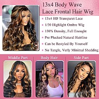 26 Inch Black And Blonde Glueless Wig Human Hair 13X4 Blonde Highlight Wig Human Hair 1B30 Balayage Glueless Wigs Human Hair Pr