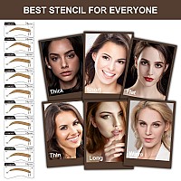 Eyebrow Stamp Stencil Kit Vegan Eyebrow Stamp Pomade Longlasting Waterproof Smudgeproof With 24Pcs Reusable Thin Thick