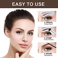 Eyebrow Stamp Stencil Kit Vegan Eyebrow Stamp Pomade Longlasting Waterproof Smudgeproof With 24Pcs Reusable Thin Thick