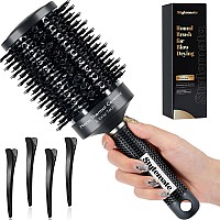 Stylemate Round Brush Nano Thermal Ceramic Ionic Tech Round Barrel Hair Brush With Boar Bristles Roller Brush For Blow Dryin