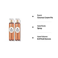 Bath and Body Works Coconut Cream Pie Fine Fragrance Mists Pack Of 2 8 oz. Bottles (Coconut Cream Pie)