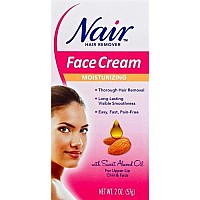 Nair Moisturizing Face Cream For Upper Lip Chin And Face Hair Removal, 2 Ounce