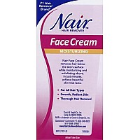 Nair Moisturizing Face Cream For Upper Lip Chin And Face Hair Removal, 2 Ounce