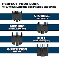 Wahl Groomsman Corded or Cordless Beard Trimmer for Men - Rechargeable Grooming Kit for Facial Hair - Beard Trimmer & Groomer - Model 9918-6171V