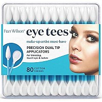 Fran Wilson EYE TEES COTTON TIPS 80 Count - Precision Makeup Applicator, Double-sided Swabs with Pointed and Rounded Ends for Perfect Blending, Effective Cleaning and Precise Touch-ups