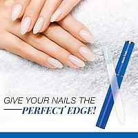 Nail Tek Crystal File Double-Sided with Cobalt Blue Companion Case, Medium File 5, Professional Fingernail File for Manicure Pedicure, Keep Nails Trim and Smooth, No More Nail Jagged Edges