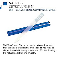 Nail Tek Crystal File Double-Sided with Cobalt Blue Companion Case, Medium File 5, Professional Fingernail File for Manicure Pedicure, Keep Nails Trim and Smooth, No More Nail Jagged Edges