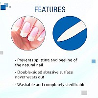 Nail Tek Crystal File Double-Sided with Cobalt Blue Companion Case, Medium File 5, Professional Fingernail File for Manicure Pedicure, Keep Nails Trim and Smooth, No More Nail Jagged Edges