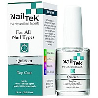 Nail Tek Quicken, Fast Drying Top Coat for All Nail Types, 0.5 oz, 1-Pack