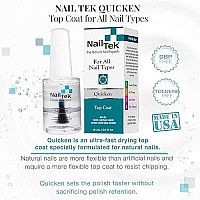 Nail Tek Quicken, Fast Drying Top Coat for All Nail Types, 0.5 oz, 1-Pack