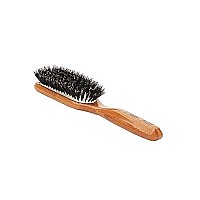 Bass Brushes | Shine & Condition Hair Brush | 100% Premium Natural Bristle Firm | Pure Bamboo Handle | Medium Paddle | Dark Finish | Model 897 - Db