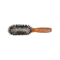 Bass Brushes | Shine & Condition Hair Brush | 100% Premium Natural Bristle Firm | Pure Bamboo Handle | Medium Paddle | Dark Finish | Model 897 - Db