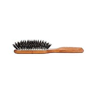 Bass Brushes | Shine & Condition Hair Brush | 100% Premium Natural Bristle Firm | Pure Bamboo Handle | Medium Paddle | Dark Finish | Model 897 - Db