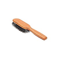 Bass Brushes | Shine & Condition Hair Brush | 100% Premium Natural Bristle Firm | Pure Bamboo Handle | Medium Paddle | Dark Finish | Model 897 - Db